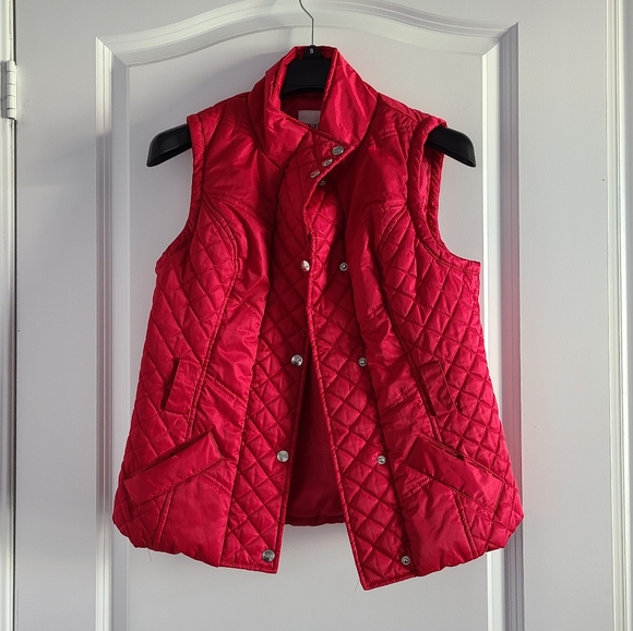 Guess Red Quited Vest Size Medium - Picture 2 of 8
